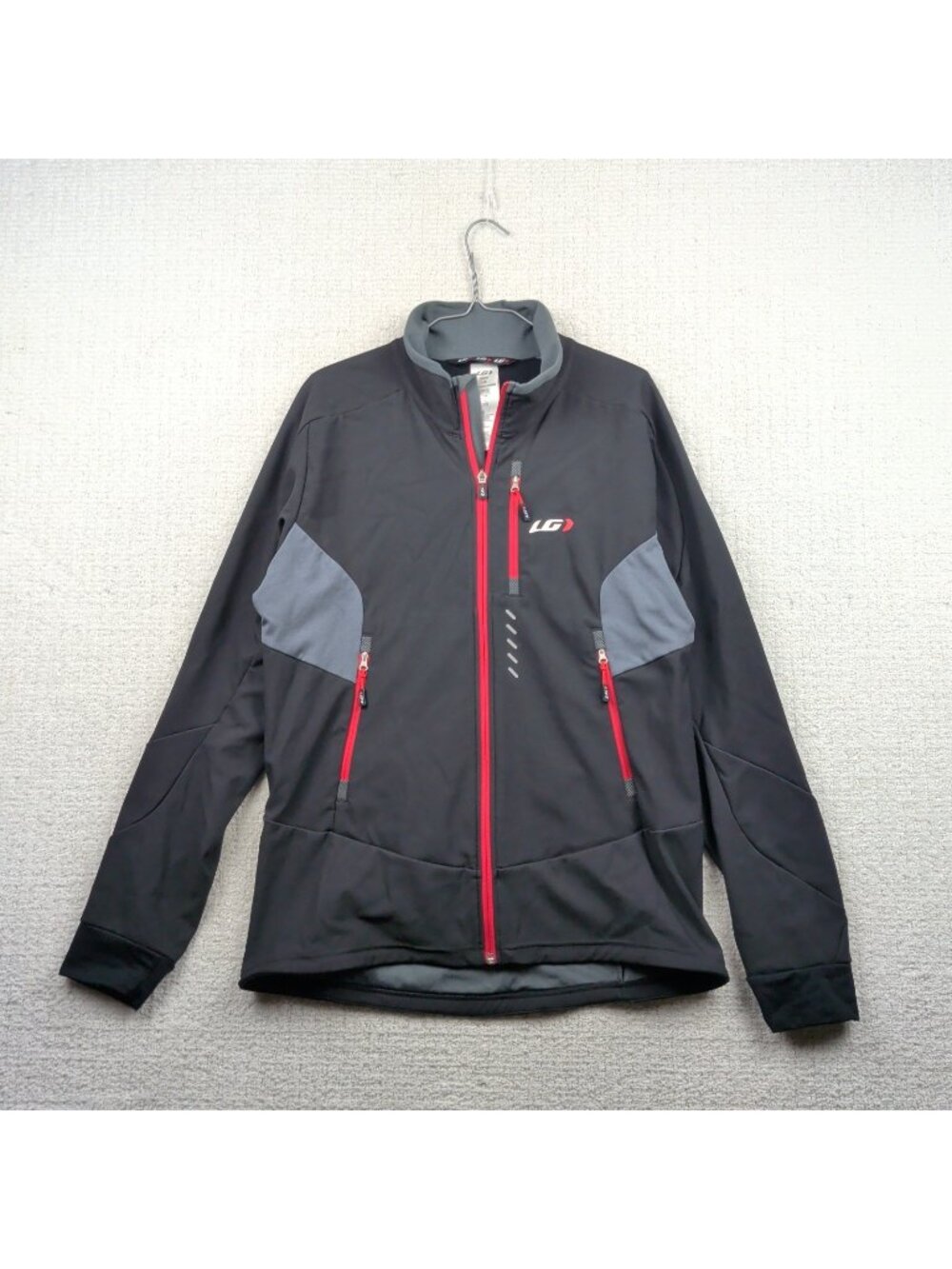 Louis Garneau Soft Shell Cycling Jacket Full Zip Black Gorpcore Tech Men Sz L